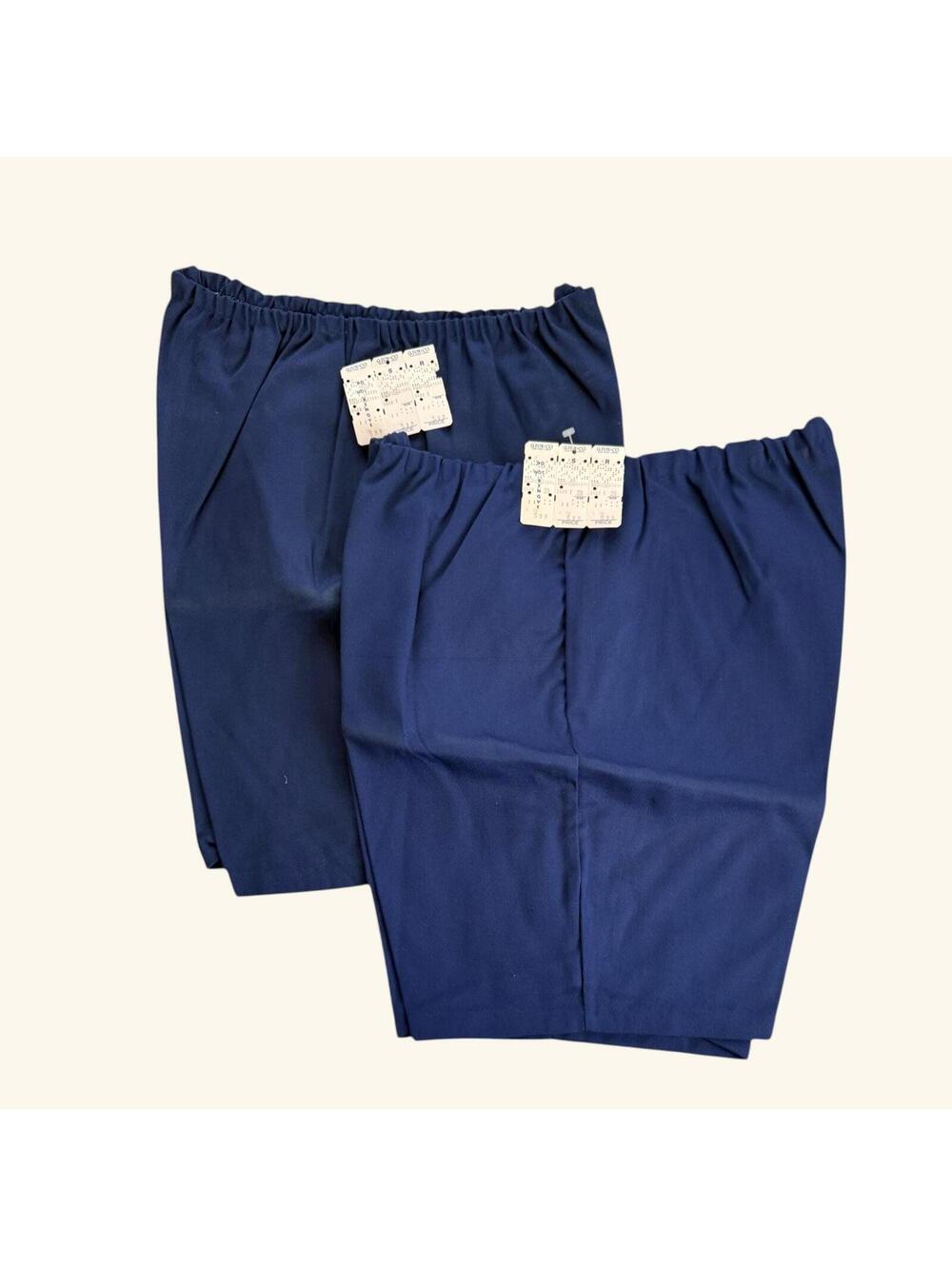 60s Vintage Bermuda Shorts (Size 38): Navy Blue Deadstock Summer Clothing
